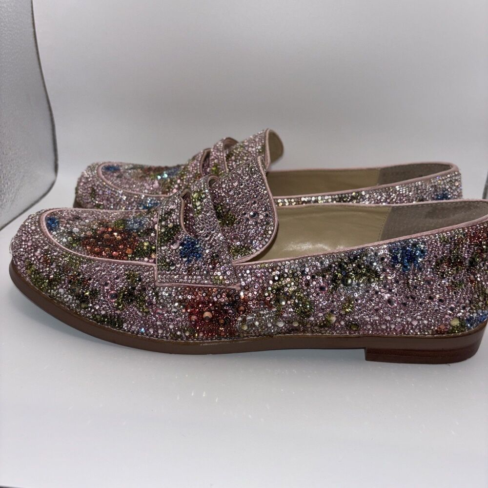Betsey Johnson Aron Floral Bejeweled Rhinestone Loafers Women's Shoes Sz 11M - Picture 5 of 7